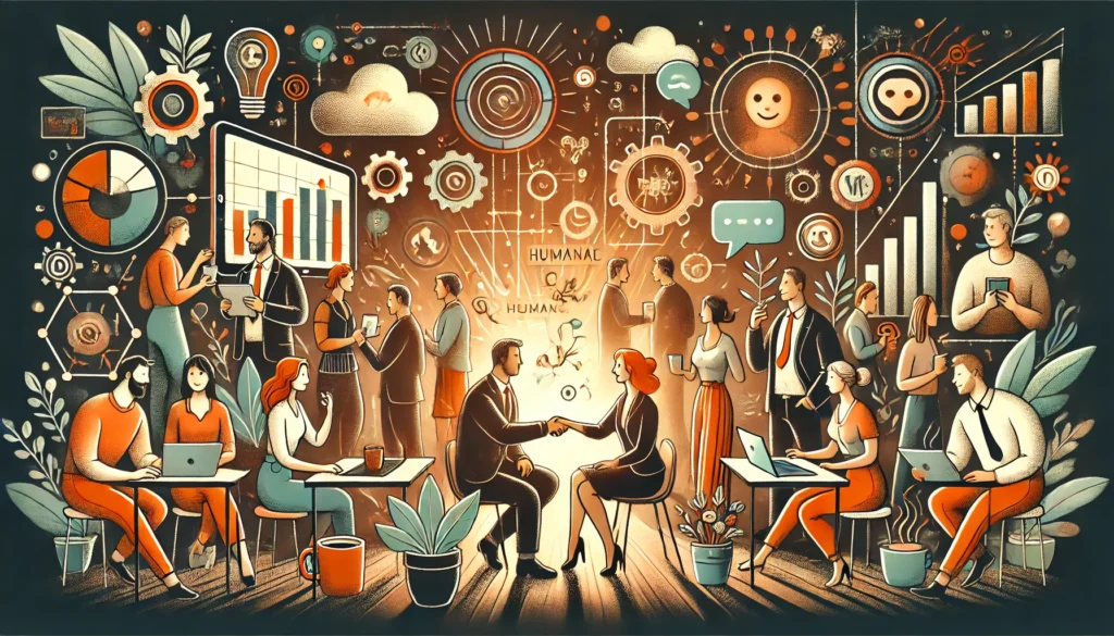 10 B2B Marketing Trends You Can’t Afford to Ignore in 2025 2 humanised marketing - people interacting with each other to sell each other services and goods